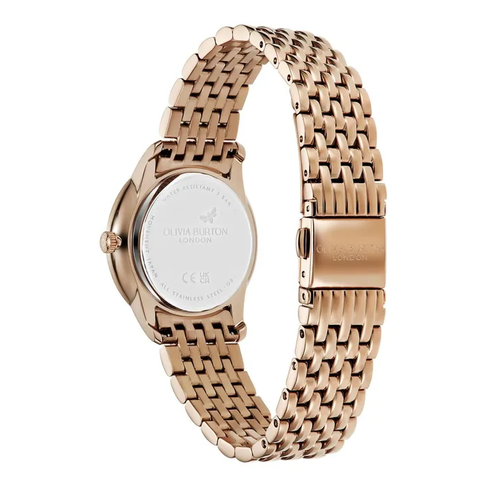 Olivia Burton Color Dial Watches Women 32mm Swirl Mushroom and Rose Gold Bracelet Watch