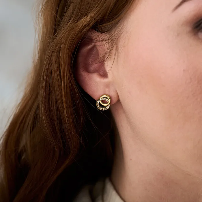 Olivia Burton Earrings Women Gold Interlink Drop Stud Earrings