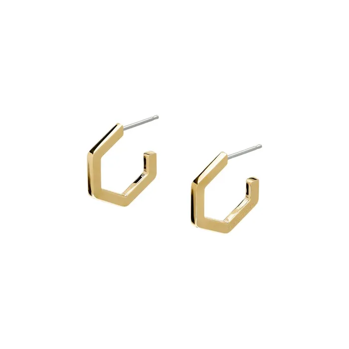 Olivia Burton Earrings Women Honeycomb Gold Plated Small Hoop Earrings