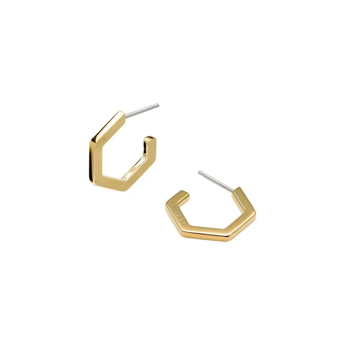 Olivia Burton Earrings Women Honeycomb Gold Plated Small Hoop Earrings
