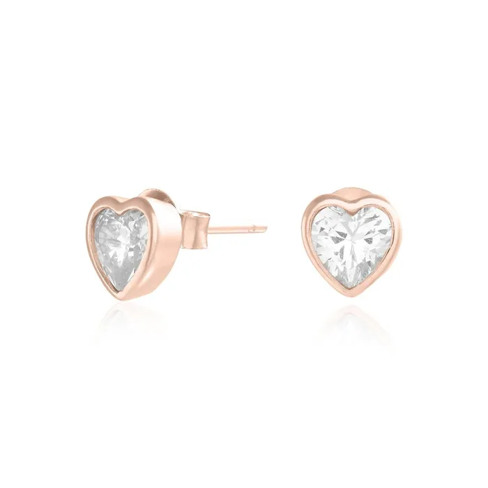 Olivia Burton Earrings Women Rose Gold Heart Stud Earrings