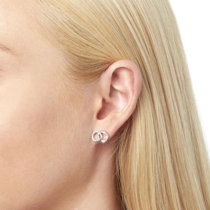 Olivia Burton Earrings Women Silver Interlink Stud Earrings