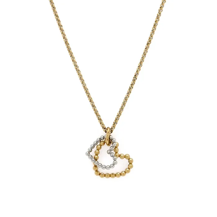 Olivia Burton Necklaces Women Beaded Heart Gold Plated and Silver Necklace