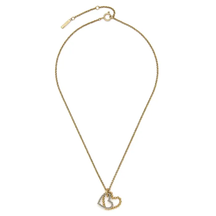 Olivia Burton Necklaces Women Beaded Heart Gold Plated and Silver Necklace