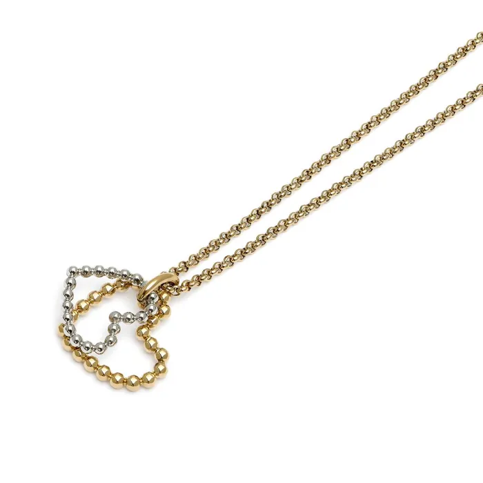 Olivia Burton Necklaces Women Beaded Heart Gold Plated and Silver Necklace