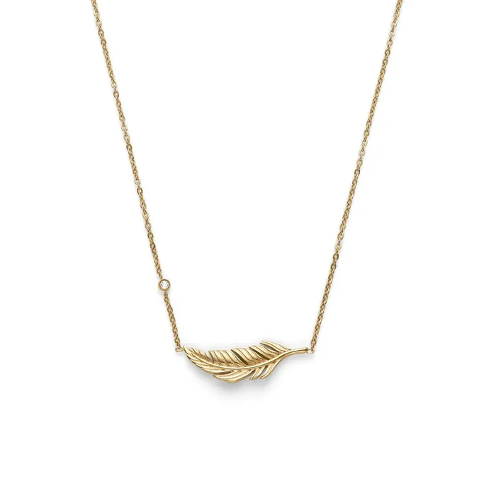 Olivia Burton Necklaces Women Feather Gold Plated Necklace