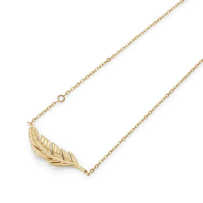 Olivia Burton Necklaces Women Feather Gold Plated Necklace