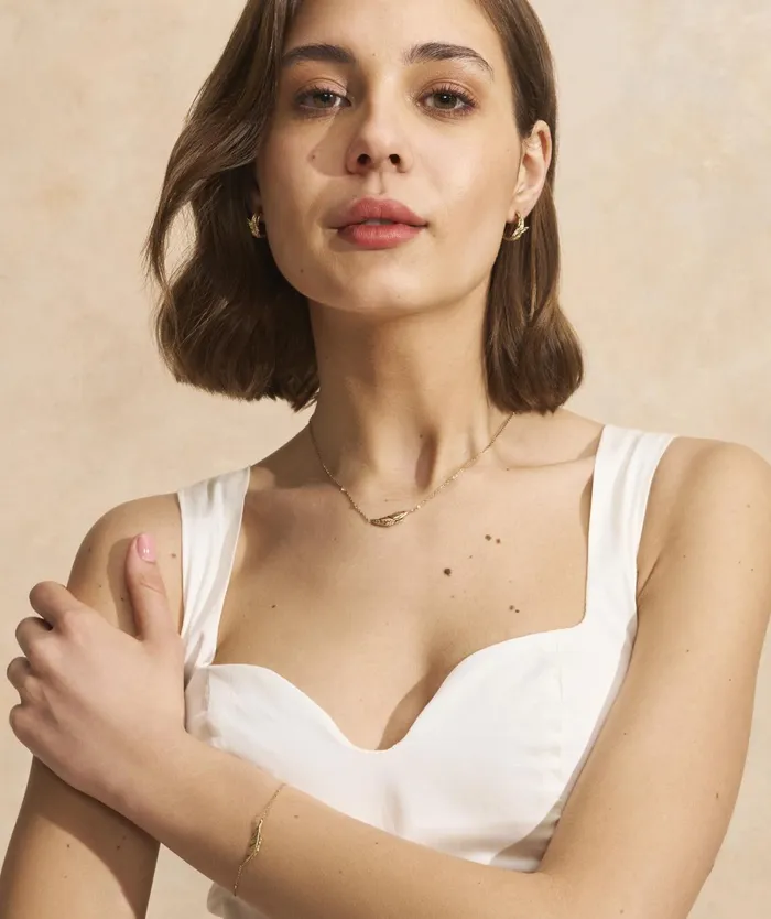 Olivia Burton Necklaces Women Feather Gold Plated Necklace