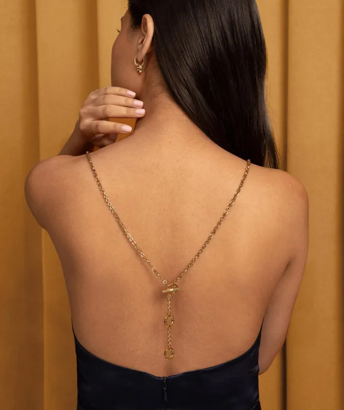 Olivia Burton Necklaces Women Honeycomb Toggle Gold Plated Necklace