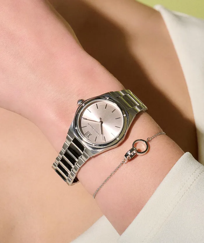 Olivia Burton Sports Luxe Watches Women 33mm Hexa Blush and Silver Bracelet Watch