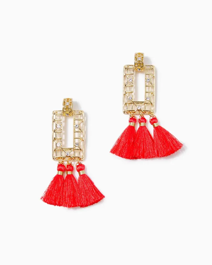One Size Fits All Gifts Home and GiftsWomen Lilly Pulitzer Island Vibes Tassel Earrings Ruby Red One Size Fits All Gifts Home and GiftsWomen Lilly Pulitzer Island Vibes Tassel Earrings Ruby Red