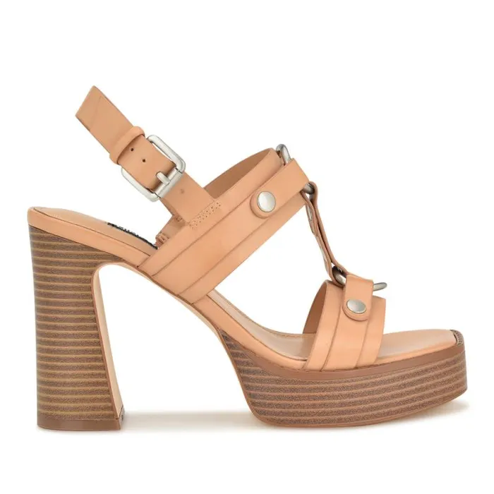 Opell Tailored Platform Sandals Light Natural Women Nine West Sandals