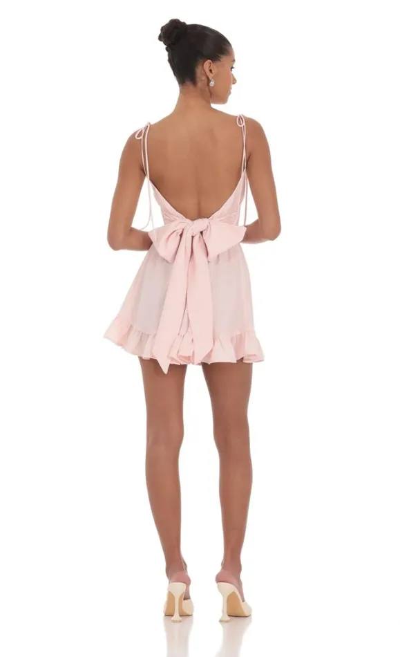 Open Back Ruffle Dress Pink Women LUCY IN THE SKY Mini Dresses Open Back Ruffle Dress Pink Women LUCY IN THE SKY Mini Dresses