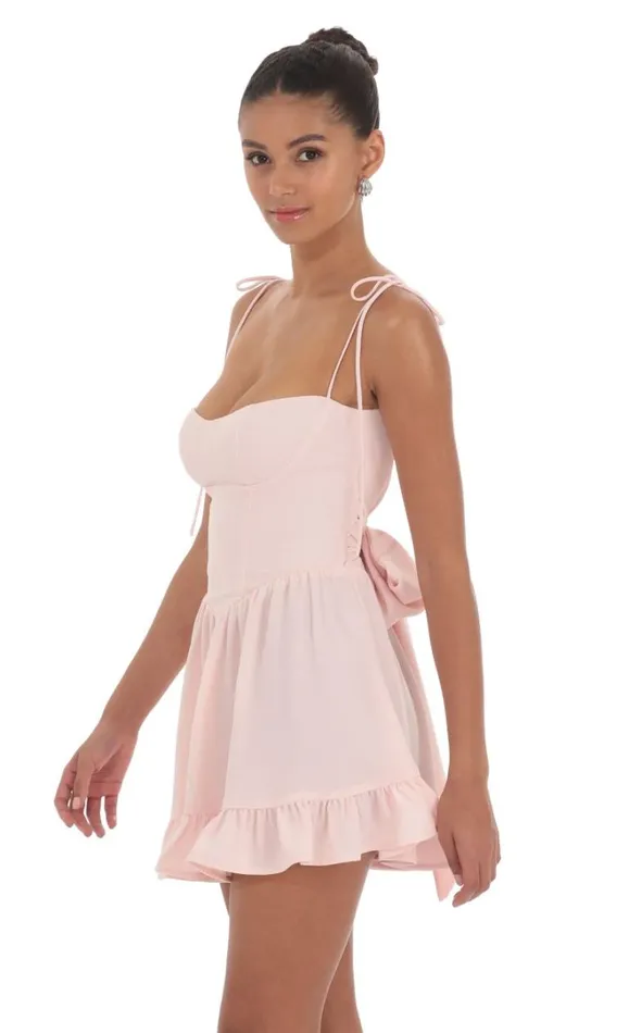 Open Back Ruffle Dress Pink Women LUCY IN THE SKY Mini Dresses Open Back Ruffle Dress Pink Women LUCY IN THE SKY Mini Dresses