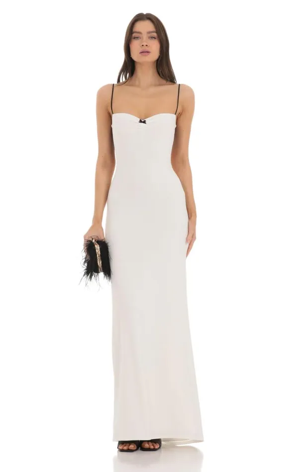 Open Back TwoToned Maxi Dress White Women LUCY IN THE SKY Maxi Dresses Open Back TwoToned Maxi Dress White Women LUCY IN THE SKY Maxi Dresses