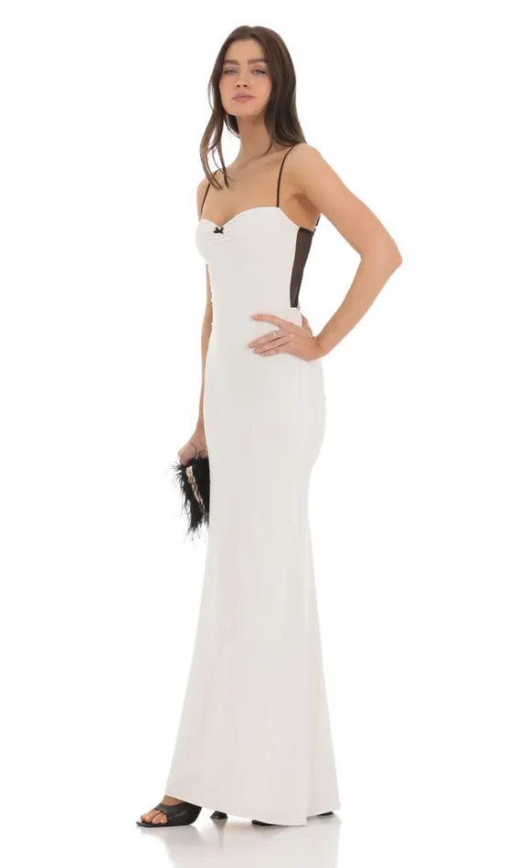 Open Back TwoToned Maxi Dress White Women LUCY IN THE SKY Maxi Dresses Open Back TwoToned Maxi Dress White Women LUCY IN THE SKY Maxi Dresses