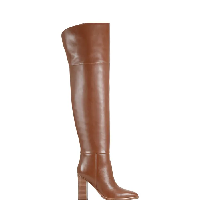 OTK Boots Lasli Over the Knee Boot Brown Leather 8211 Marc Fisher Women