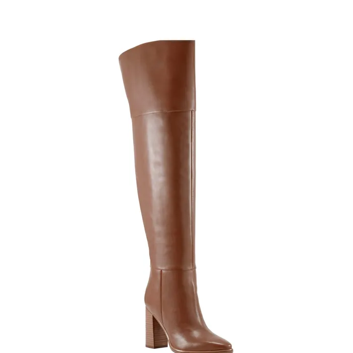 OTK Boots Lasli Over the Knee Boot Brown Leather 8211 Marc Fisher Women