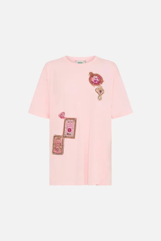 OVERSIZED BAND TEE PINK TOTALLY OZMOPOLITAN Totally Ozmopolitan Womens Camilla Tees