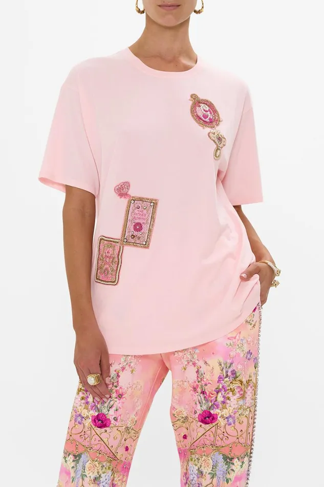 OVERSIZED BAND TEE PINK TOTALLY OZMOPOLITAN Totally Ozmopolitan Womens Camilla Tees