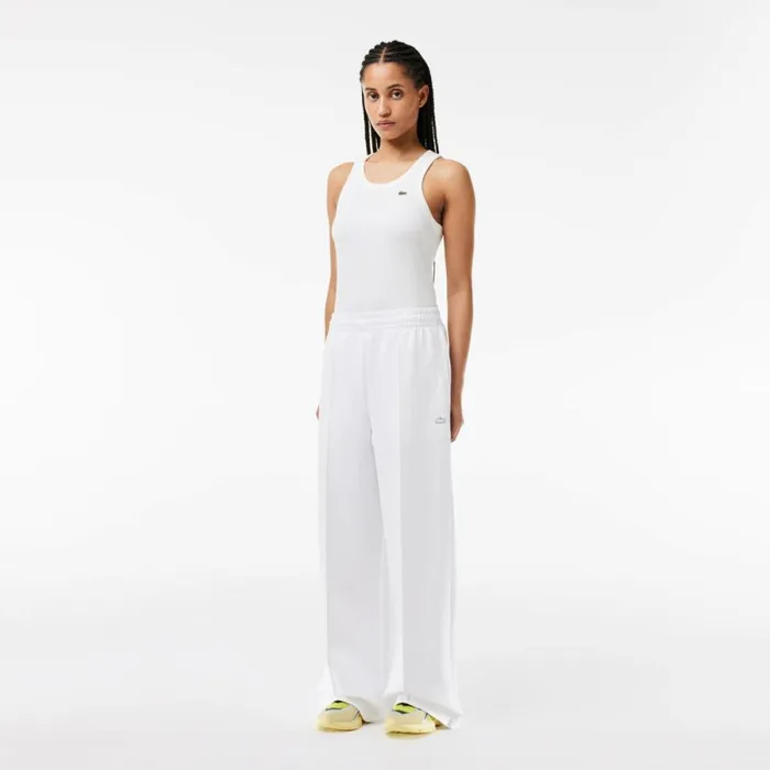 Pants and Leggings Women Lacoste Women039s Double Face Sweatpants White 001