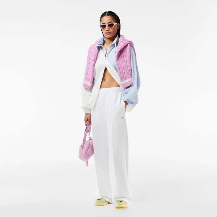 Pants and Leggings Women Lacoste Women039s Double Face Sweatpants White 001