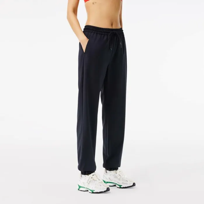Pants and Leggings Women Lacoste Women039s Draped Wool Blend Joggers Abysm Blue Hde
