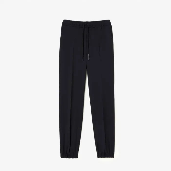 Pants and Leggings Women Lacoste Women039s Draped Wool Blend Joggers Abysm Blue Hde