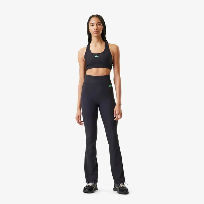 Pants and Leggings Women Lacoste Women039s Lacoste X Bandier Ribbed Flare Pants Black 031