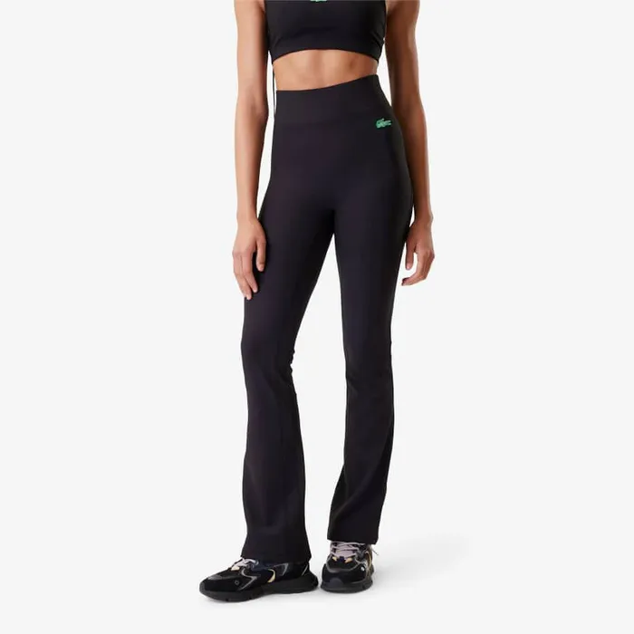 Pants and Leggings Women Lacoste Women039s Lacoste X Bandier Ribbed Flare Pants Black 031