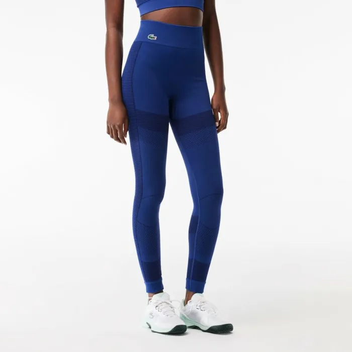 Pants and Leggings Women Lacoste Women039s Seamless MoistureWicking Sports Leggings Methylene Blue F9f