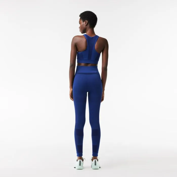 Pants and Leggings Women Lacoste Women039s Seamless MoistureWicking Sports Leggings Methylene Blue F9f