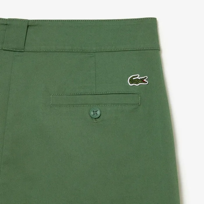 Pants and Leggings Women Lacoste Womens Stretch Gabardine Pants Khaki Green Kx5