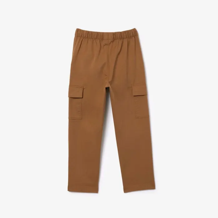 Pants and Shorts Kids Lacoste Kids039 Lightweight Gabardine Cargo Pants Brown Six