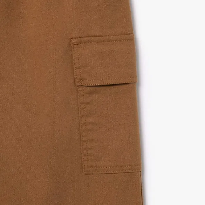Pants and Shorts Kids Lacoste Kids039 Lightweight Gabardine Cargo Pants Brown Six