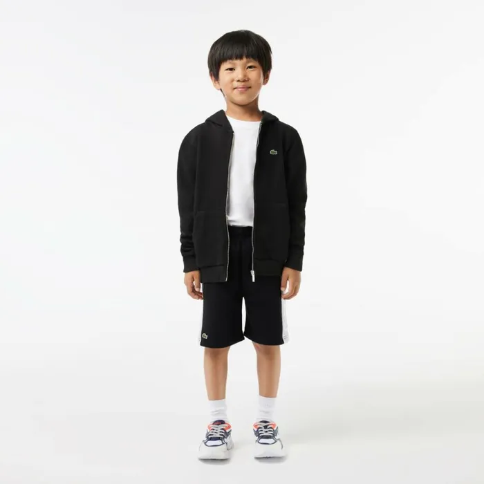 Pants and Shorts Kids Lacoste Kids Striped Organic Cotton Shorts Black Grey Chine Snp