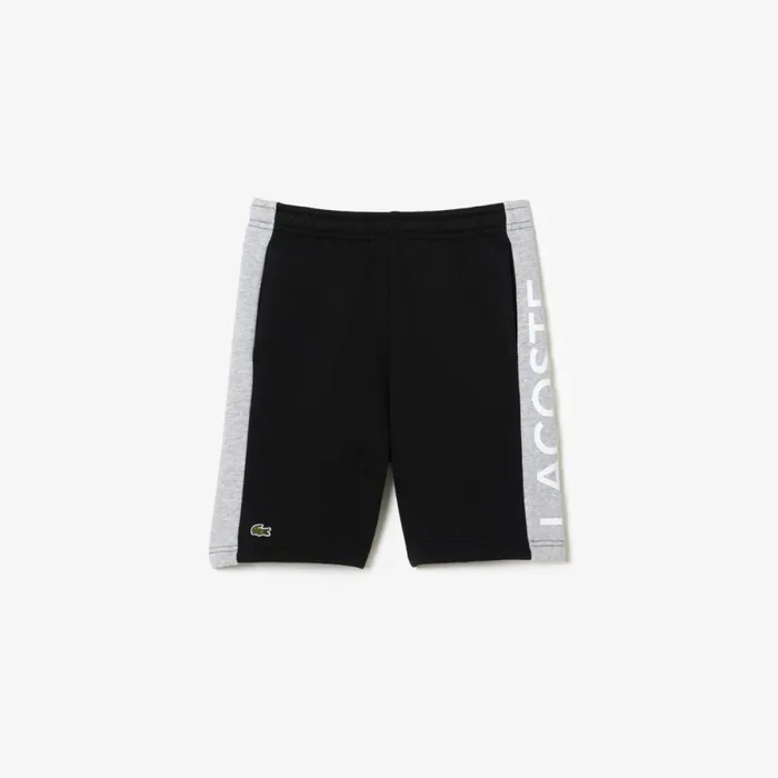 Pants and Shorts Kids Lacoste Kids Striped Organic Cotton Shorts Black Grey Chine Snp