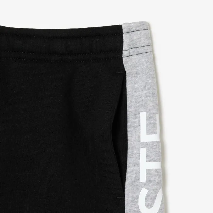 Pants and Shorts Kids Lacoste Kids Striped Organic Cotton Shorts Black Grey Chine Snp