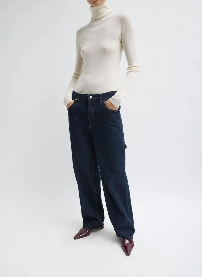 Pants and Shorts Women Tibi Indigo Denim Slouchy Carpenter Jean