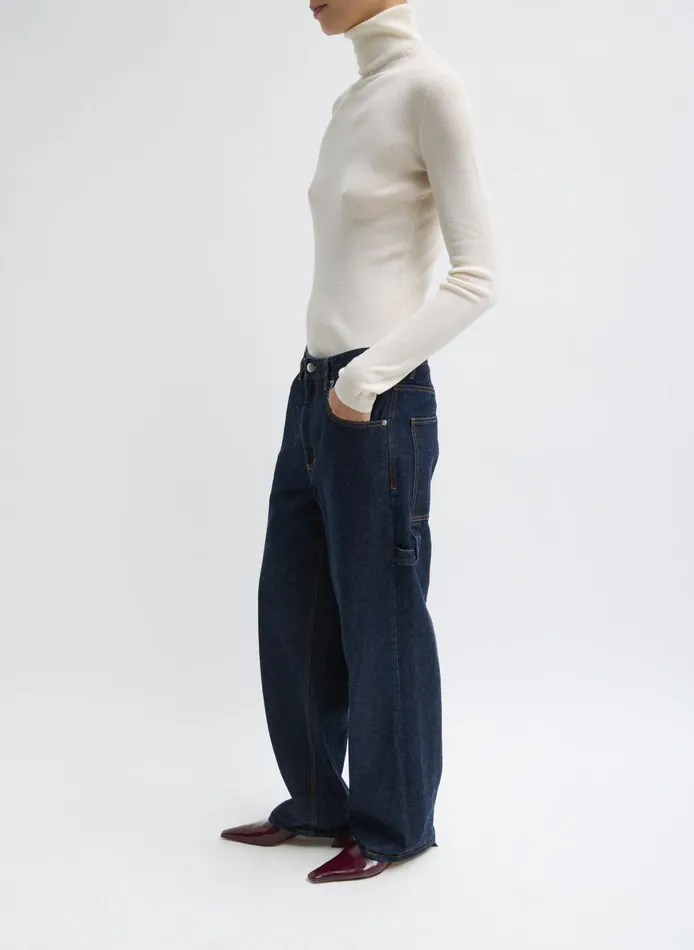 Pants and Shorts Women Tibi Indigo Denim Slouchy Carpenter Jean