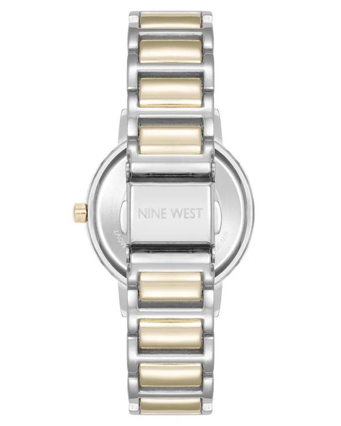 Patterned Dial Bracelet Watch Twotone Women Nine West Straps Patterned Dial Bracelet Watch Twotone Women Nine West Straps