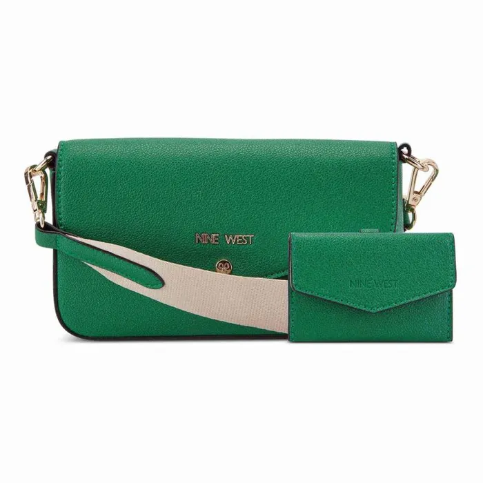 Peaches Crossbody Flap With Card Case Green Women Nine West Crossbody
