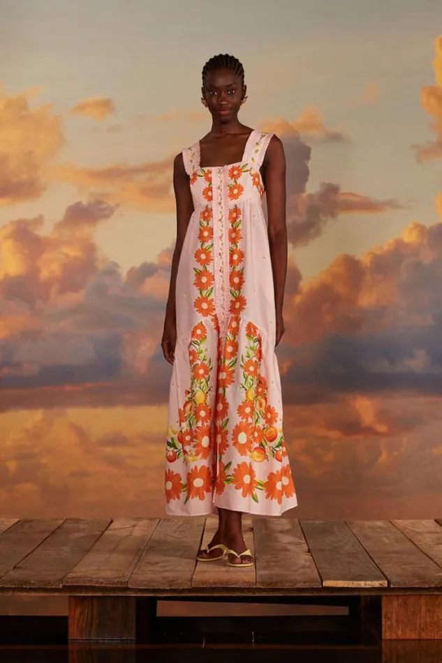 Pink Papaya Salad Maxi Dress Women FARM Rio Maxi Dresses