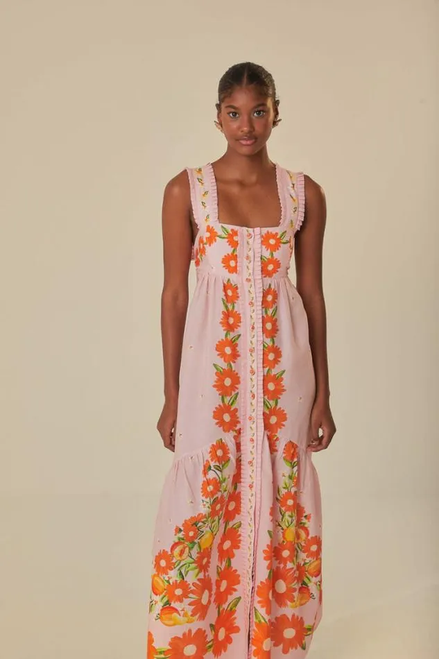 Pink Papaya Salad Maxi Dress Women FARM Rio Maxi Dresses