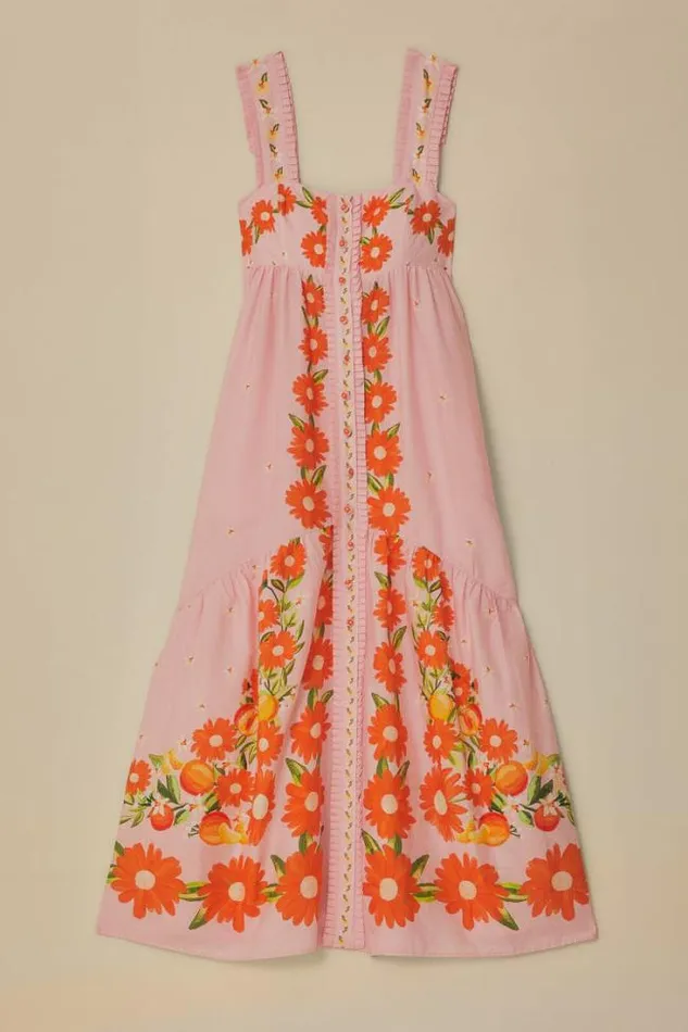 Pink Papaya Salad Maxi Dress Women FARM Rio Maxi Dresses