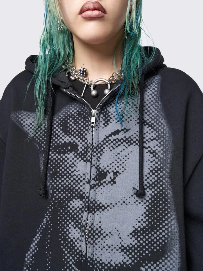 Pixel Kitty Zip Up Hoodie Women Minga London Sweatshirts and Hoodies