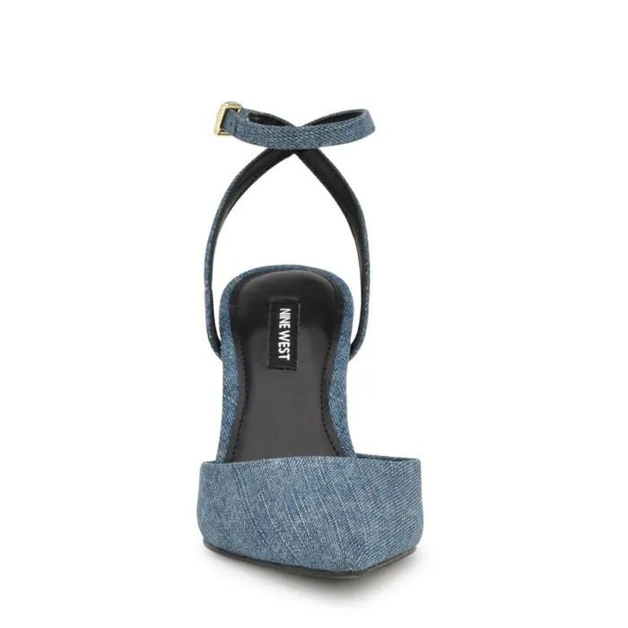 Plaza Ankle Strap Pumps Denim Women Nine West Heels Plaza Ankle Strap Pumps Denim Women Nine West Heels
