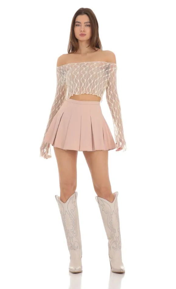 Pleated Skort Dusty Rose Women LUCY IN THE SKY Shorts Pleated Skort Dusty Rose Women LUCY IN THE SKY Shorts
