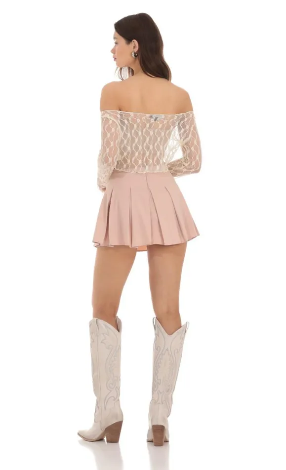 Pleated Skort Dusty Rose Women LUCY IN THE SKY Shorts Pleated Skort Dusty Rose Women LUCY IN THE SKY Shorts