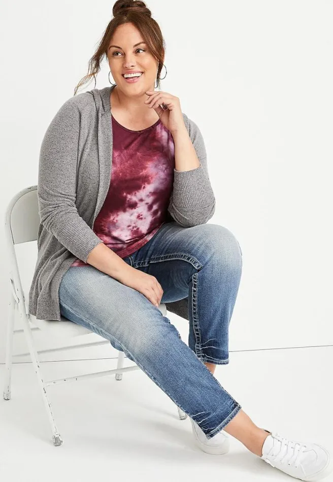 Plus Size 247 Burgundy Tie Dye High Neck Tank Top Women Maurices Plus Tops